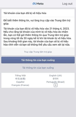 Dịch vụ facebook kháng fanpage bị vô hiệu hoá