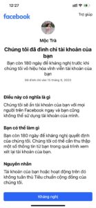 Thông báo về Facebook khi đăng nhập