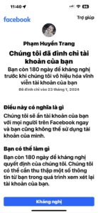 Thông báo khi đăng nhập vào Facebook.