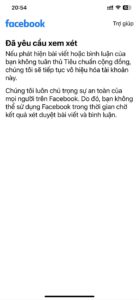 Thông báo về ứng dụng Facebook 