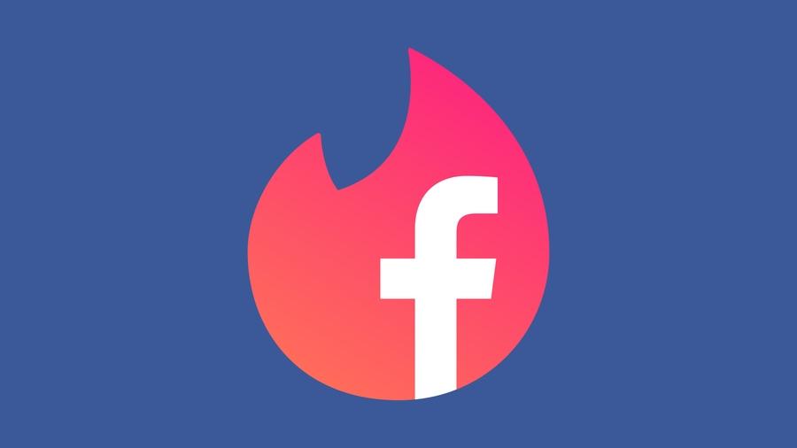 Biểu tượng kết hợp giữa logo Facebook và Tinder.