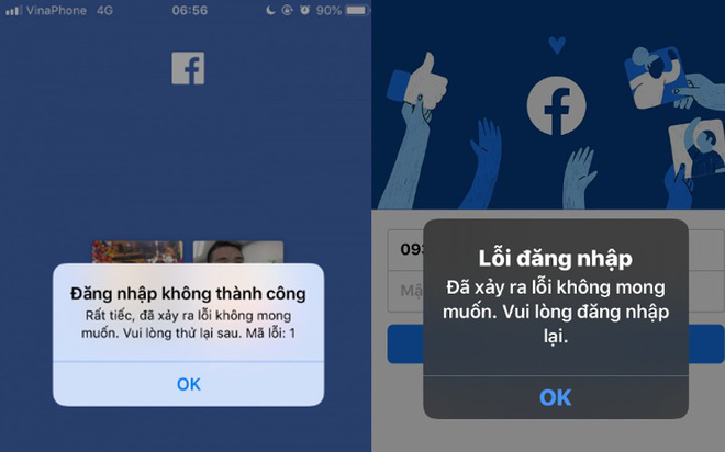 Không may gặp sự cố facebook