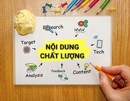 Sơ đồ khái niệm tạo nội dung chất lượng với các yếu tố liên quan.