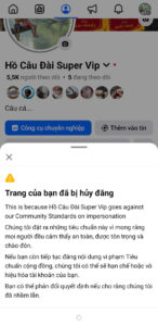 Dấu hiệu khi Fanpage Facebook bị đình chỉ do mạo danh.