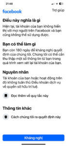 Tác hại khi Facebook bị khoá do vi phạm bản quyền.