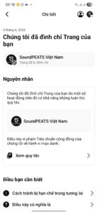 Dấu hiệu khi Fanpage Facebook bị đình chỉ do mạo danh.