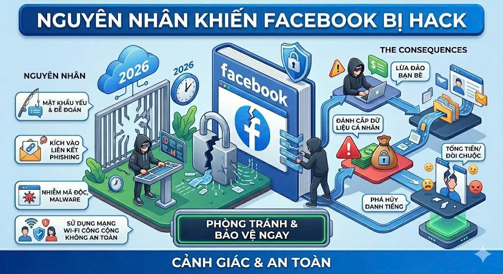 Nguyên nhân khiến Facebook bị hack.