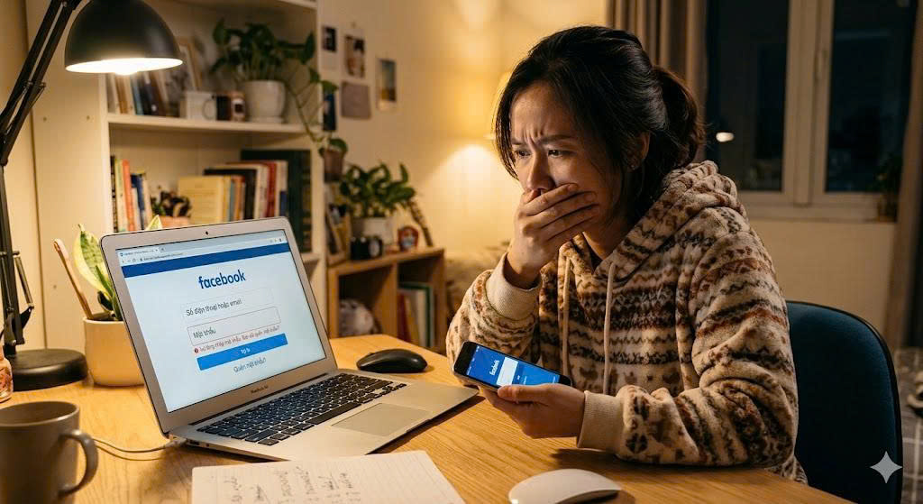 Dấu hiệu khi Facebook bị quên mật khẩu.