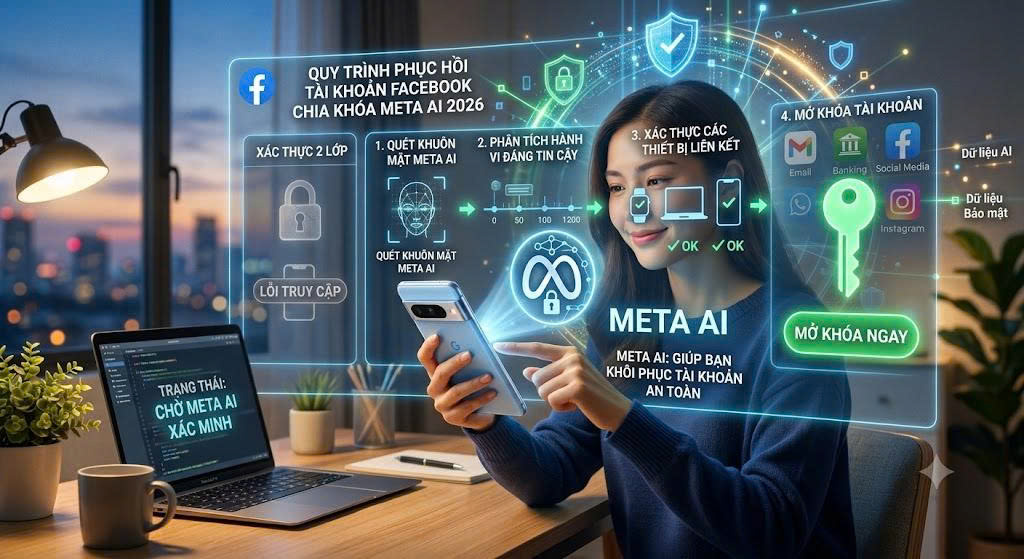 Cách mở khóa xác thực 2 yếu tố Facebook 2026 bằng Meta AI mới nhất