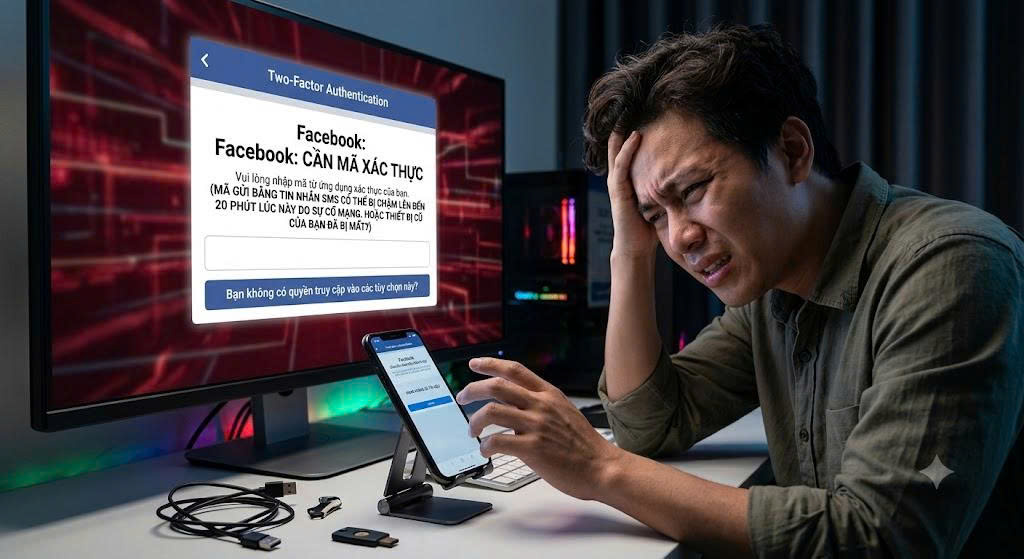 Nhưng hạn chế khi bật tính năng xác thục 2 yếu tố Facebook.