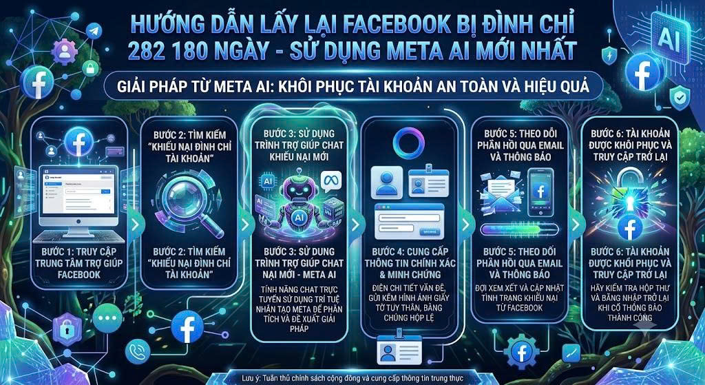 Cách lấy lại Facebook bị đình chỉ 282 180 ngày bằng Meta AI mới nhất