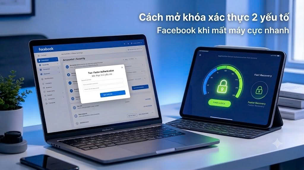 Cách mở khoá xác thực 2 yếu tố Facebook khi mất máy cực nhanh.