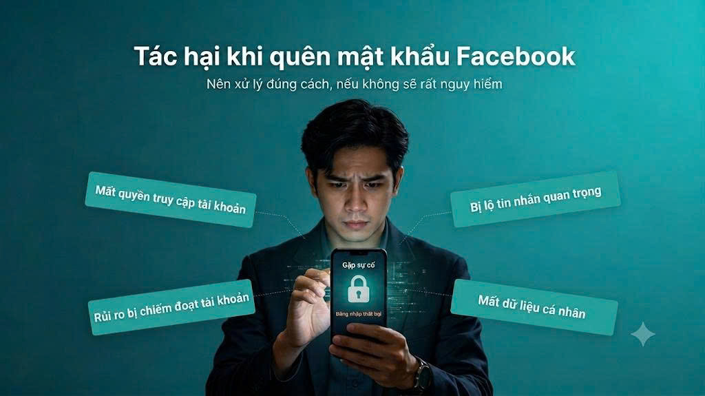 Tác hại khi quên mật khẩu Facebook.